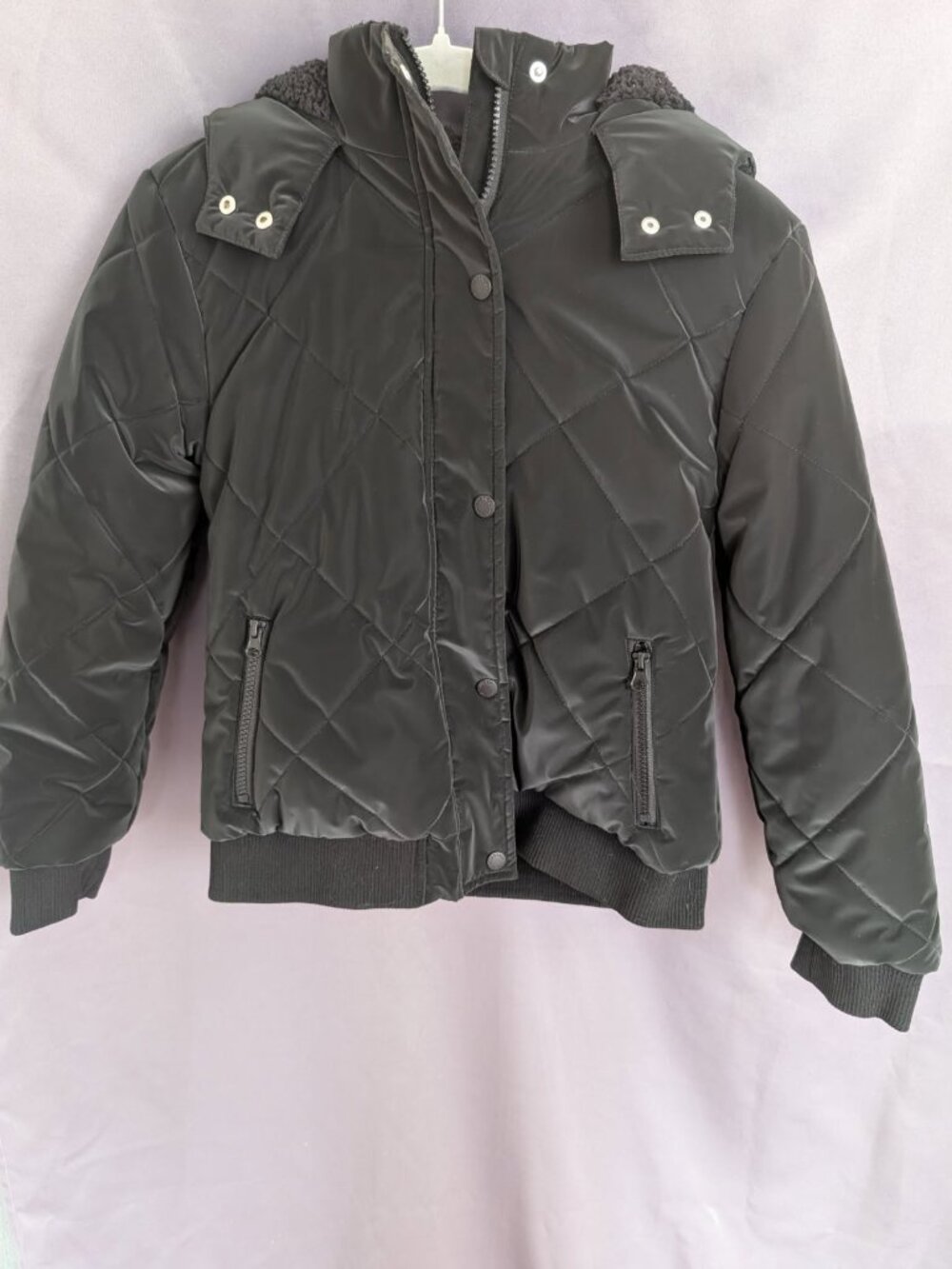 Justice Black Puffer Coat Size L 12/14